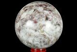 Polished Rubellite (Tourmaline) & Quartz Sphere - Madagascar #182224-1